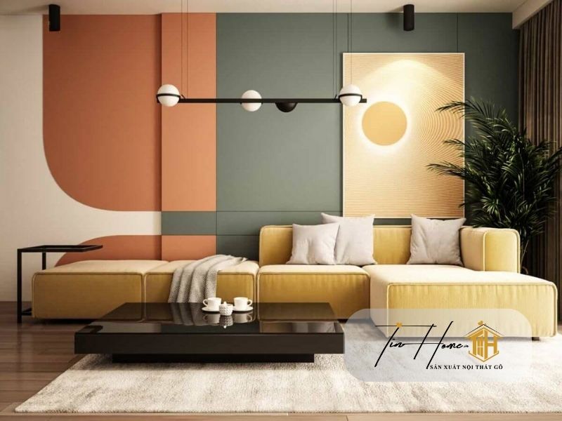 Mẫu thiết kế nội thất căn hộ 50m2 theo phong cách Color Block ấn tượng