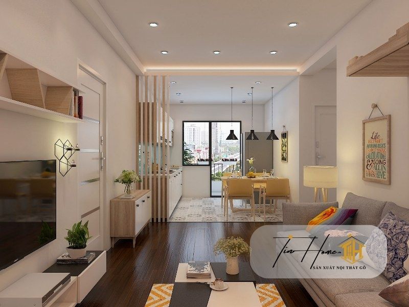 Mẫu thiết kế nội thất chung cư 65m2 theo phong cách Luxury